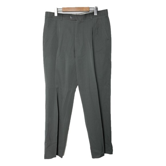 Cigliano Wool Suit Italy Jacket Pants Grey Green Office Professional Classic 42R - Picture 3 of 14